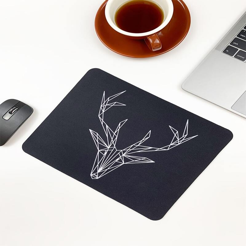 

Geometric Deer Pattern Mouse Pad, Black
