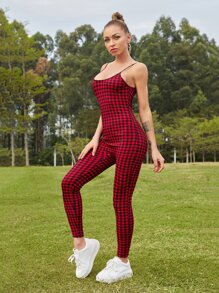 SHEIN Jumpsuit unitard con estampado de guingán - Multicolor - Ver 1