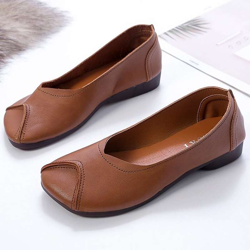 

Solid Ballet Flats, Coffee brown