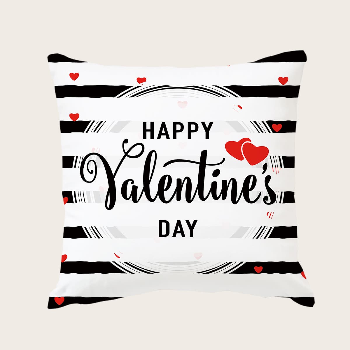 

Valentine's Day Striped Cushion Cover Without Filler, Multicolor