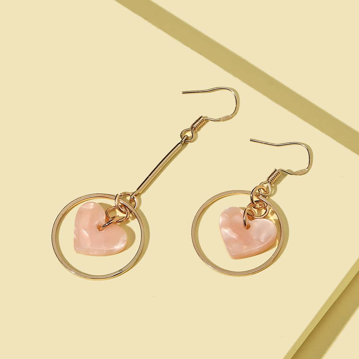 

Heart & Round Drop Earrings, Multicolor