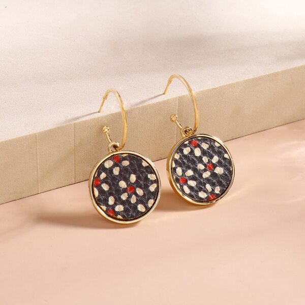 

Round Charm Drop Earrings, Multicolor