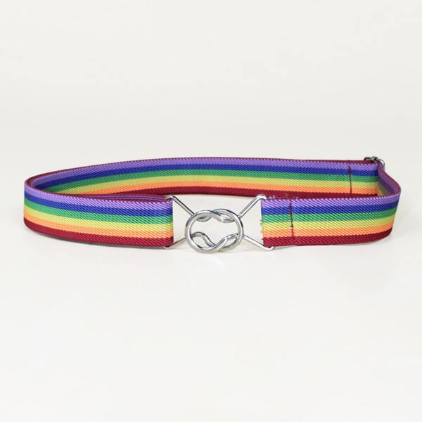 

Kids Rainbow Striped Pattern Tape Belt, Multicolor