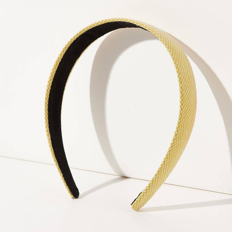 

Plaid Hair Hoop, Yellow