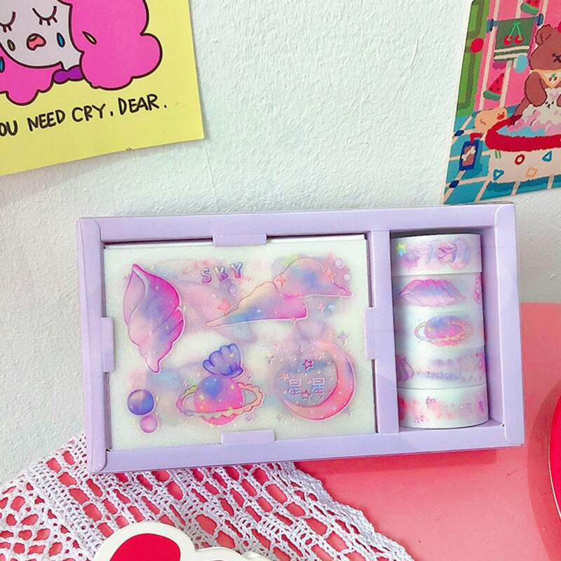 

13pcs Cartoon Graphic Random Sticker & Tape Set, Multicolor