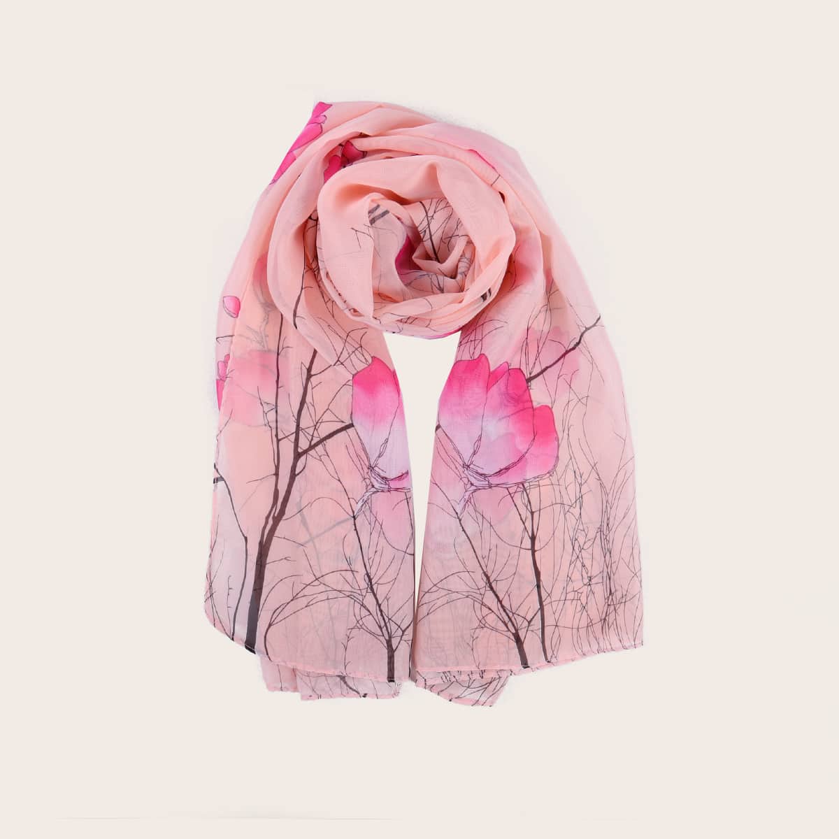 

Floral Pattern Scarf, Dusty pink