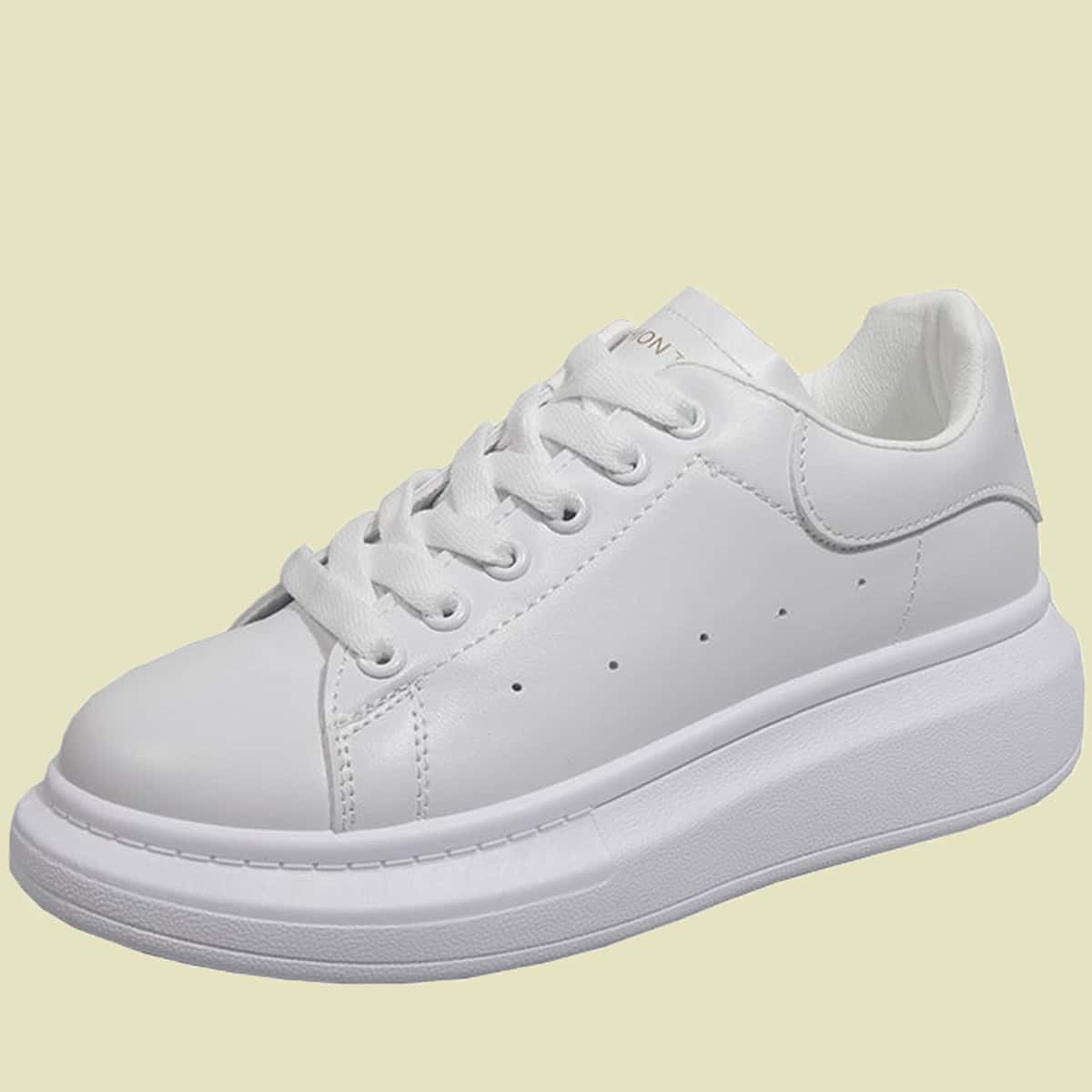 

Solid Lace-up Skate Shoes, White