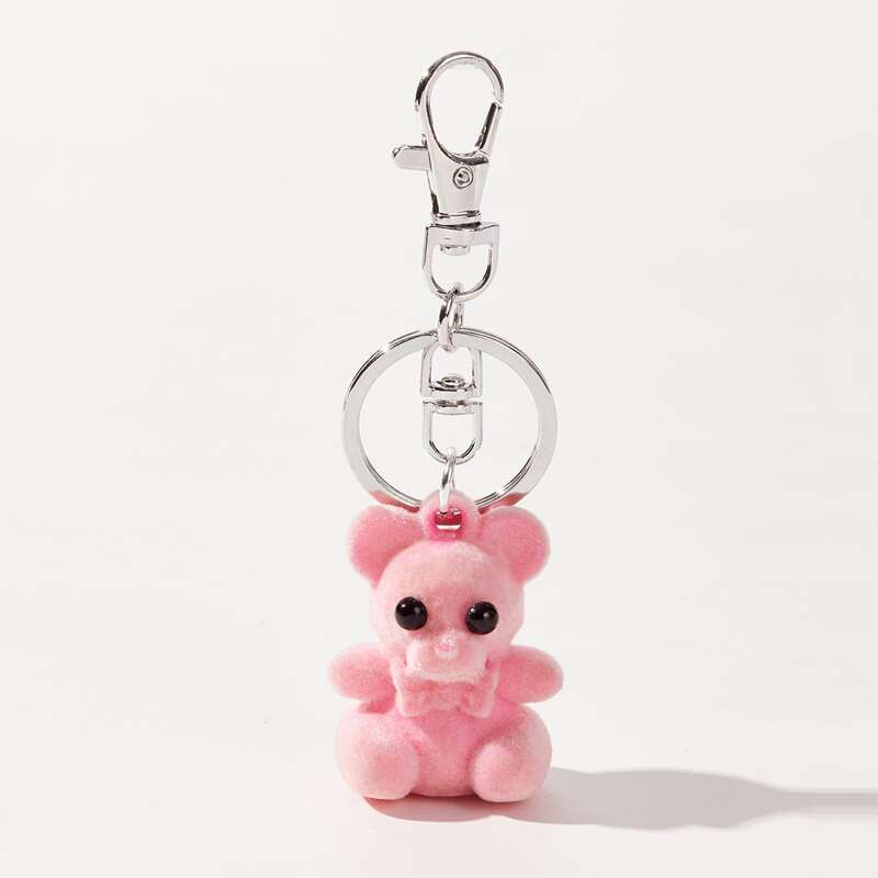 

Cartoon Bear Bag Charm, Pink