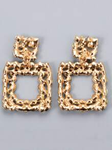 juran 水鑽裝飾幾何耳墜 - 綠色 - 查看 2