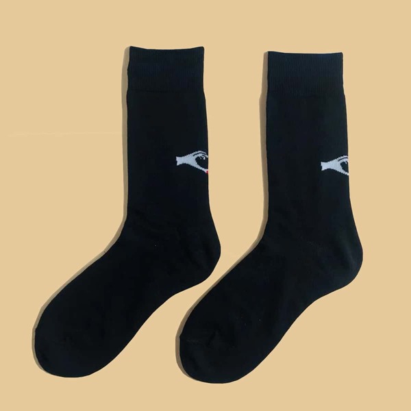 

Men Heart Pattern Socks, Black