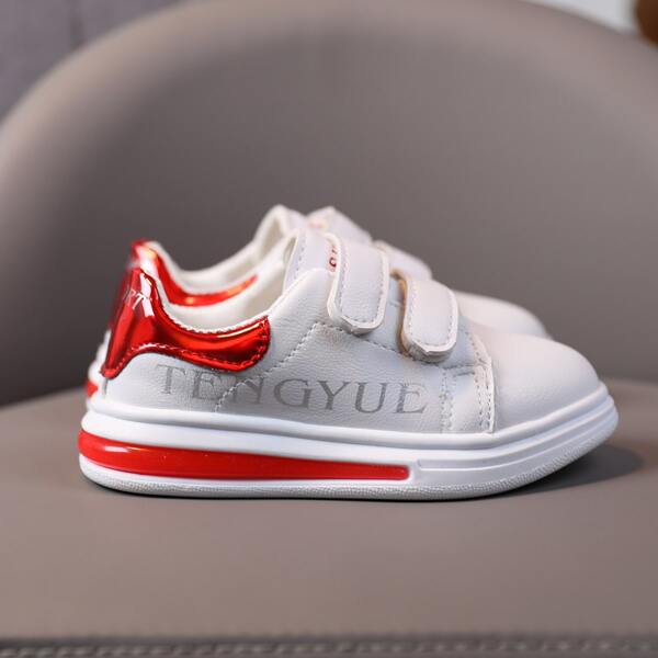 

Toddler Girls Velcro Strap Sneakers, Red and white