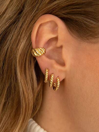 اقراط معدني بسيط 4 قطع