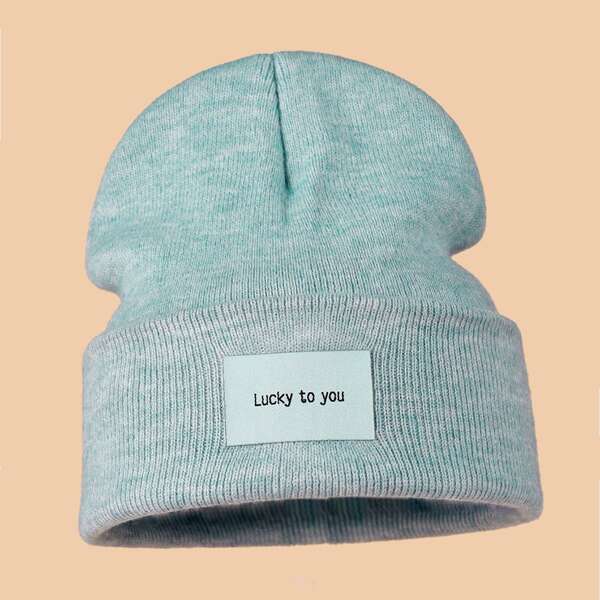 

Letter Graphic Beanie, Blue