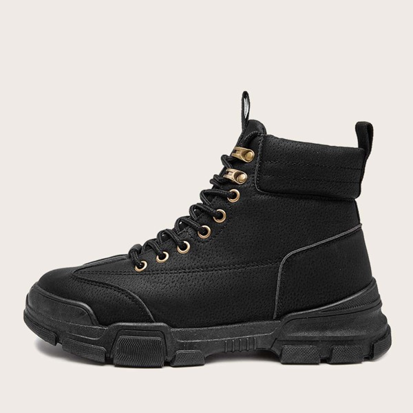 

Men Lace Up Front Boots, Black
