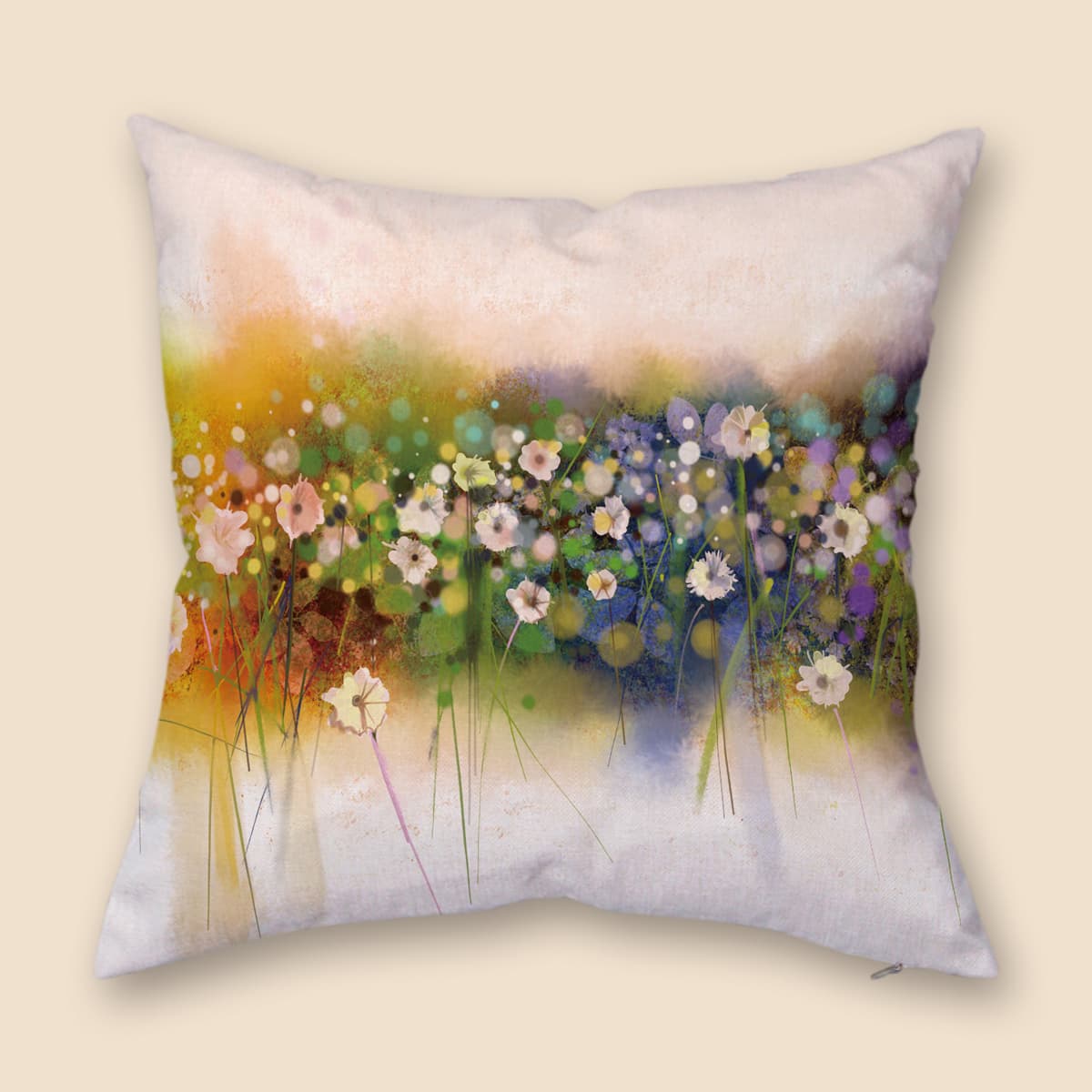 

Flower Print Cushion Cover Without Filler, Multicolor