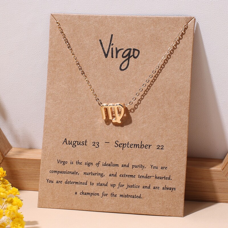 

1pc Virgo Pendant Chain Necklace, Gold