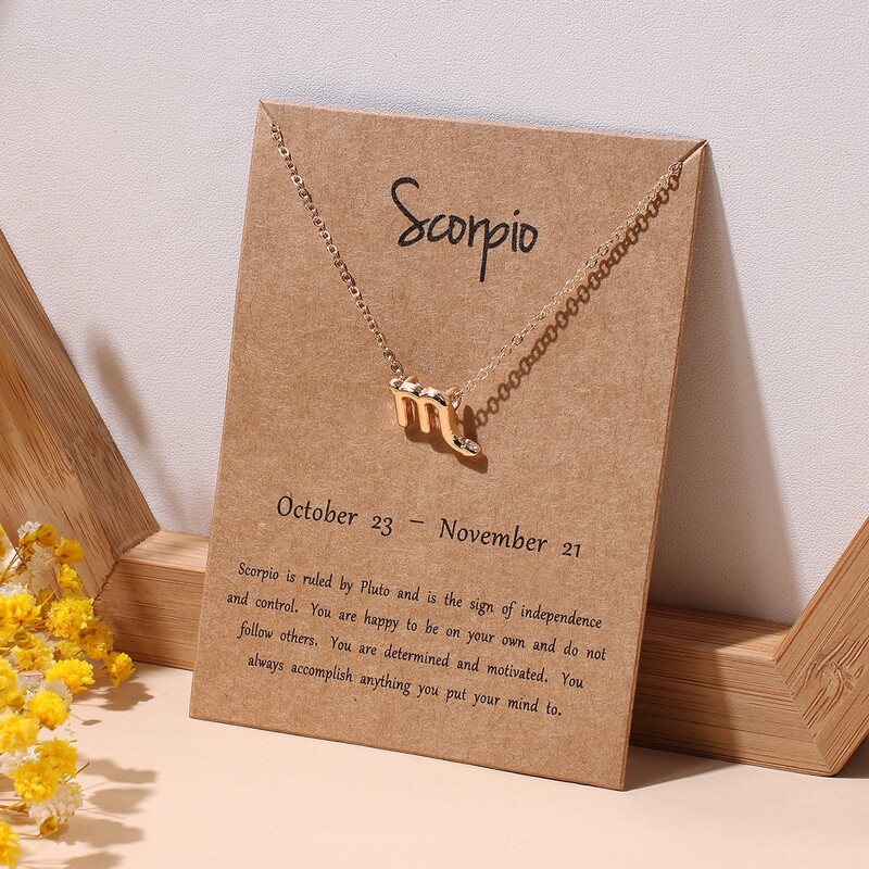 

1pc Scorpio Pendant Chain Necklace, Gold