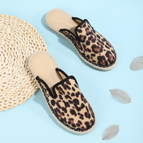 

Leopard Pattern Espadrille Heeled Flats, Multicolor