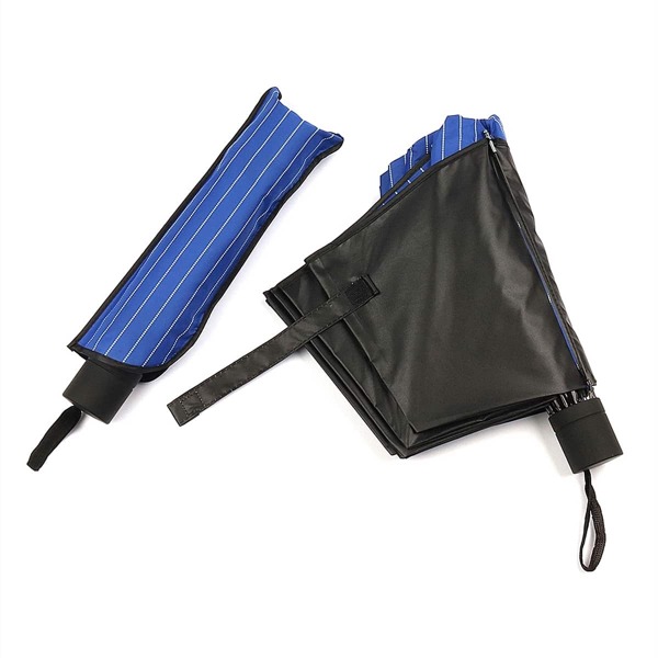 

1pc Striped Pattern Large Umbrella, Navy blue
