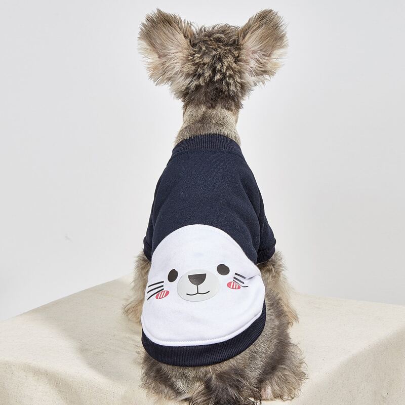 

Cartoon Graphic Pet Sweatshirt, Black and white