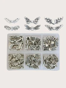 60pcs Nàng tiên Cánh Spacer Hạt Đối với Làm đồ trang sức Retro Đôi cánh Angel Pha trộn DIY Phụ kiện Thủ công Dây chuyền Vòng tay Vật rủ xuống Thắt lưng Loại vỏ - Bạc - Xem 1