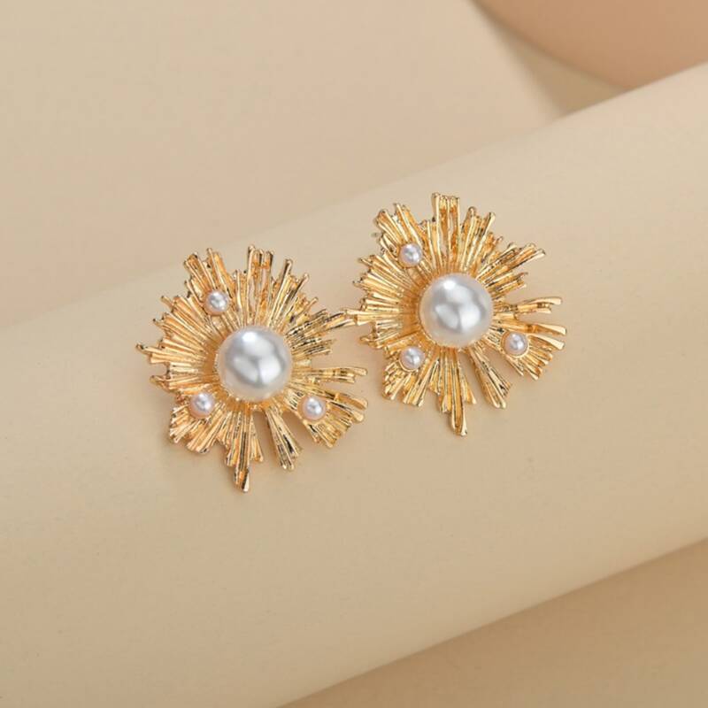 

Faux Pearl Decor Drop Earrings, Gold