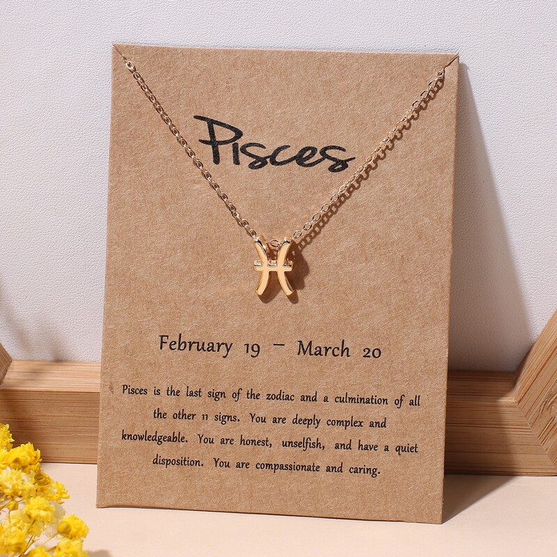 

1pc Pisces Pendant Chain Necklace, Gold