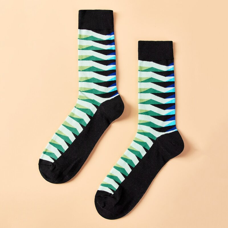 

Guys Geometric Pattern Crew Socks, Black