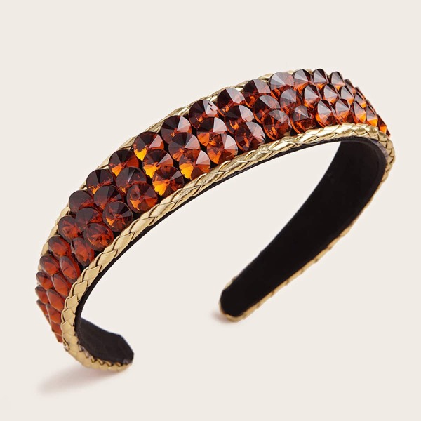 

Rhinestone Decor Hair Hoop, Brown