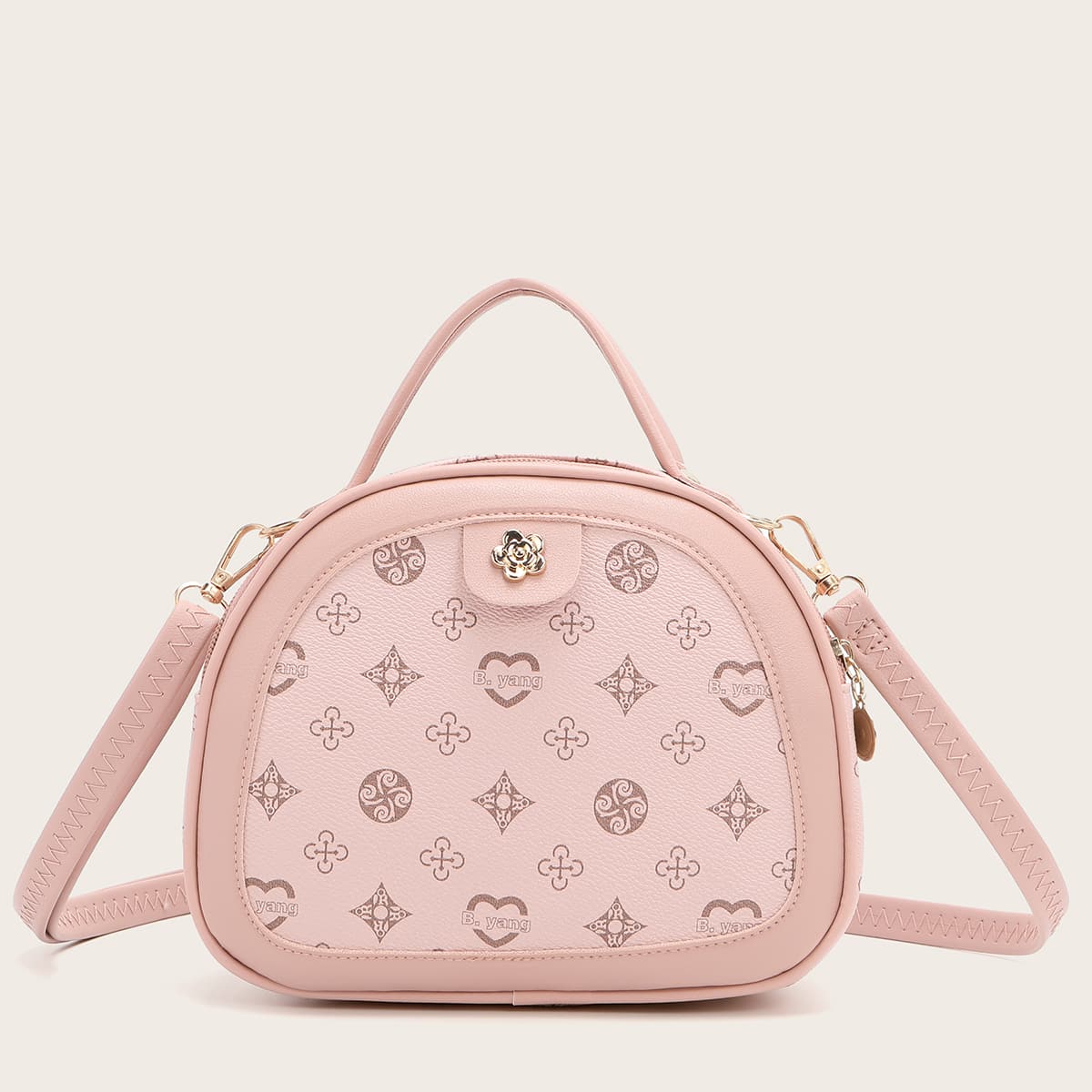 

All Overall Print Satchel Bag, Pink