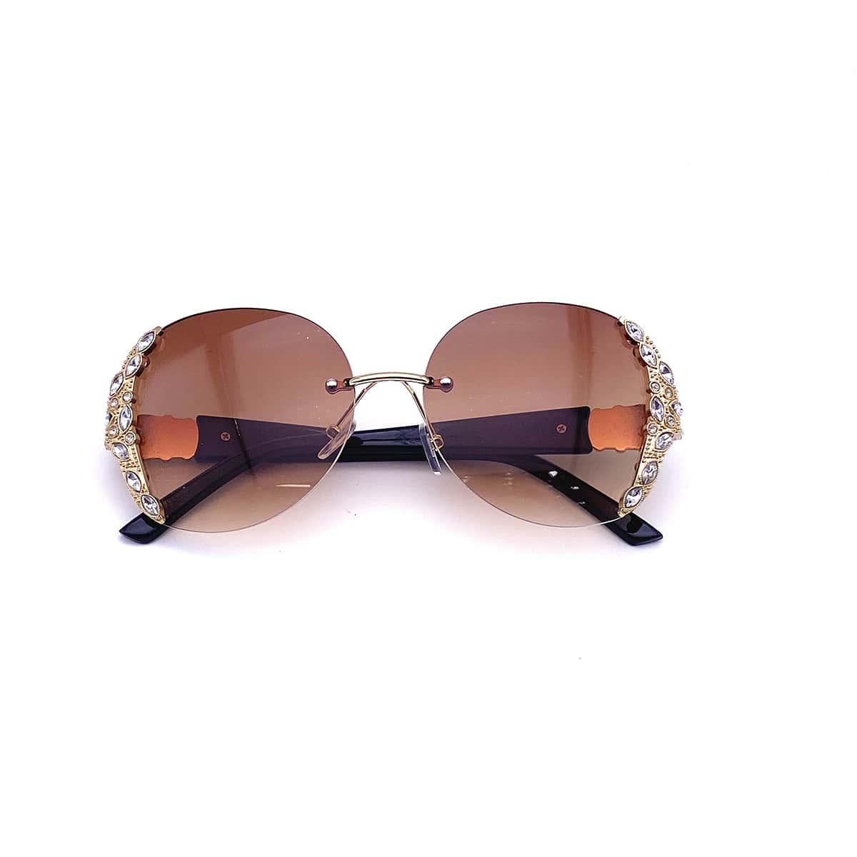 

Rhinestone Decor Rimless Sunglasses