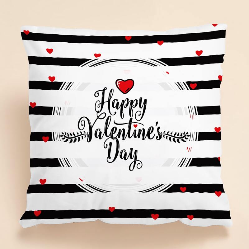 

Valentine's Day Striped Cushion Cover Without Filler, Multicolor