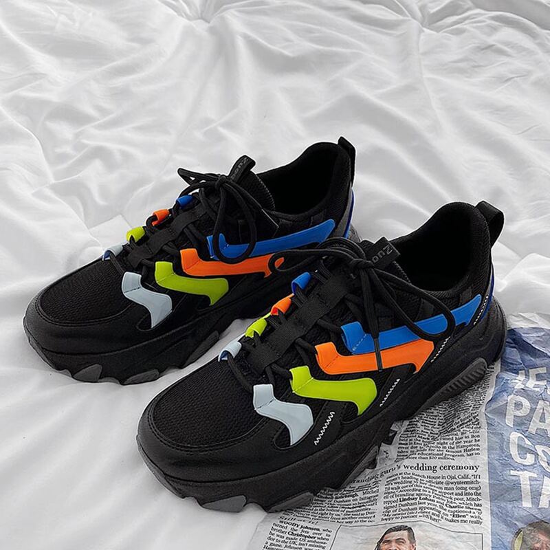 

Guys Color Block Lace-up Front Sneakers, Black
