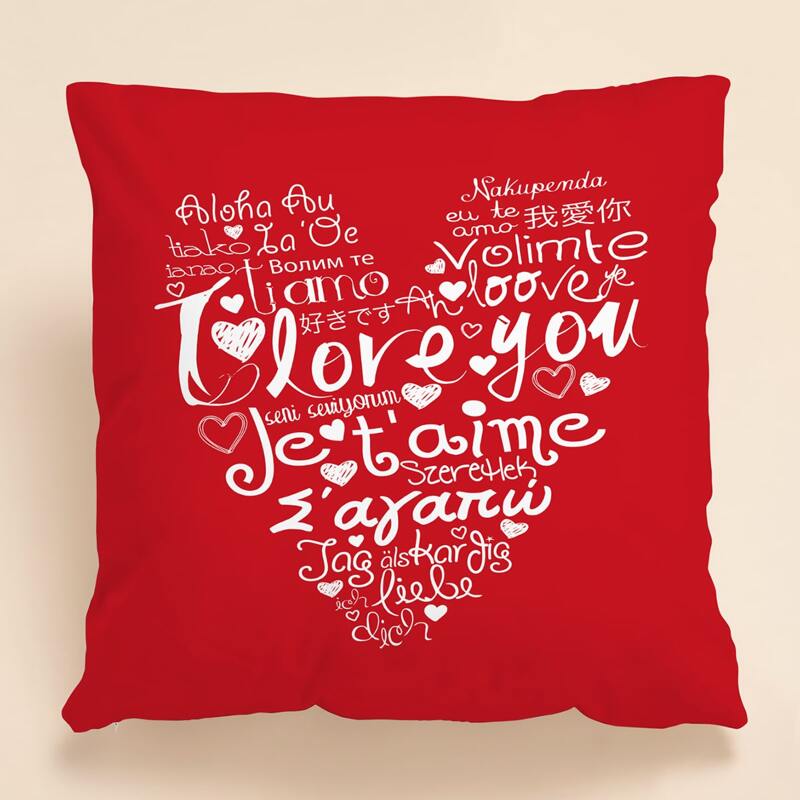

Slogan Graphic Cushion Cover Without Filler, Red