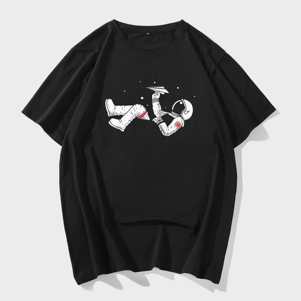 

Men Astronaut Print Tee, Black
