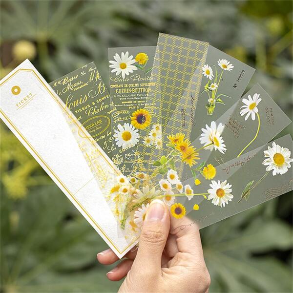 

6sheets Flower Print Random Sticker & 10sheets Material Paper, Multicolor