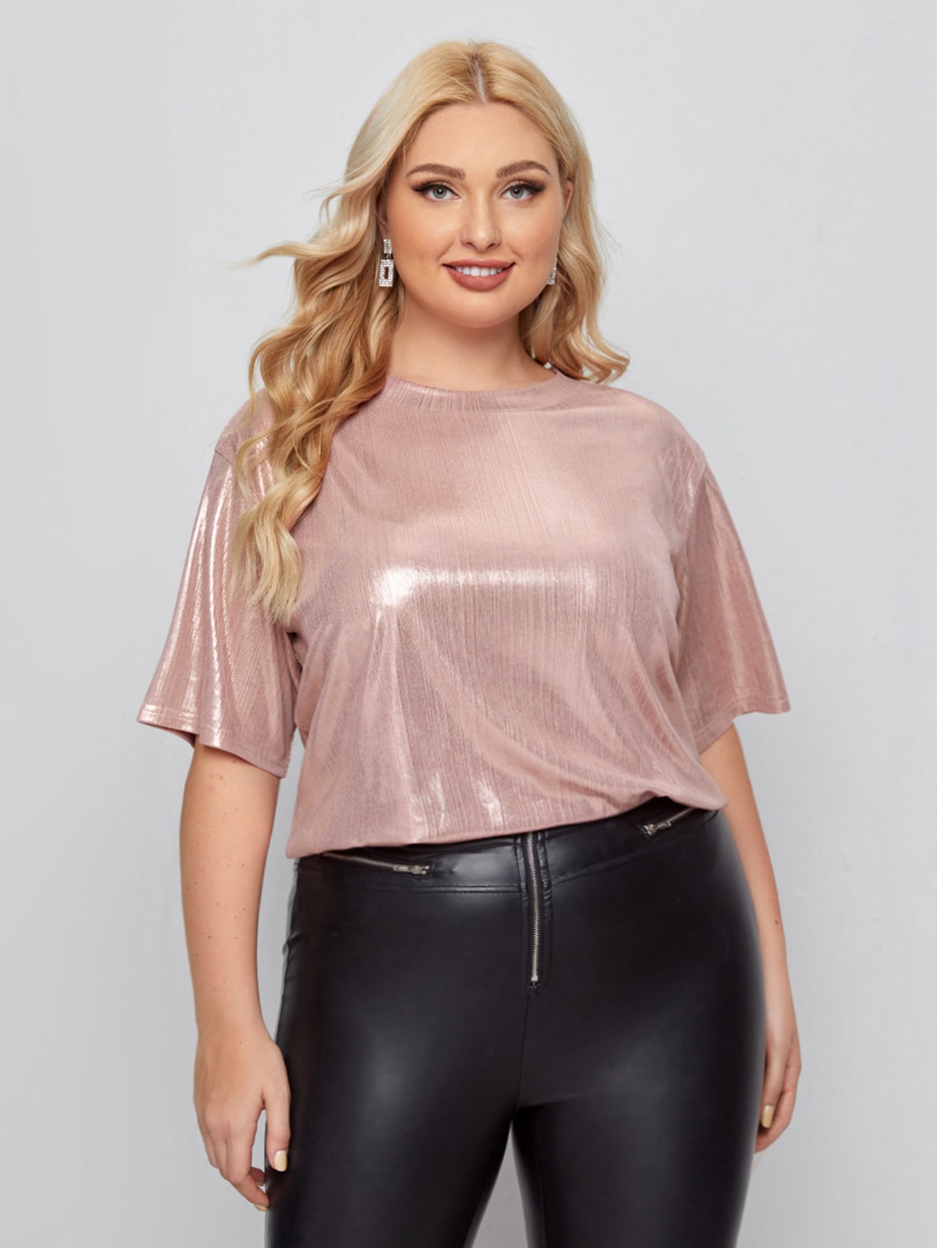 Plus Metallic Solid Tee thumbnail