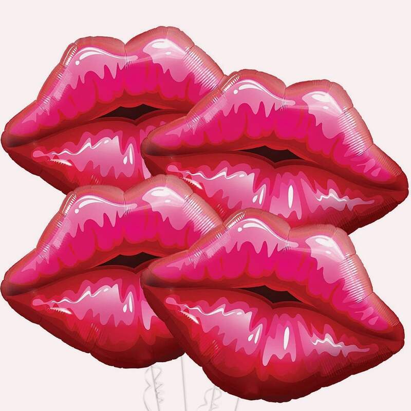 

2pcs Lip Shaped Decorative Balloon, Red