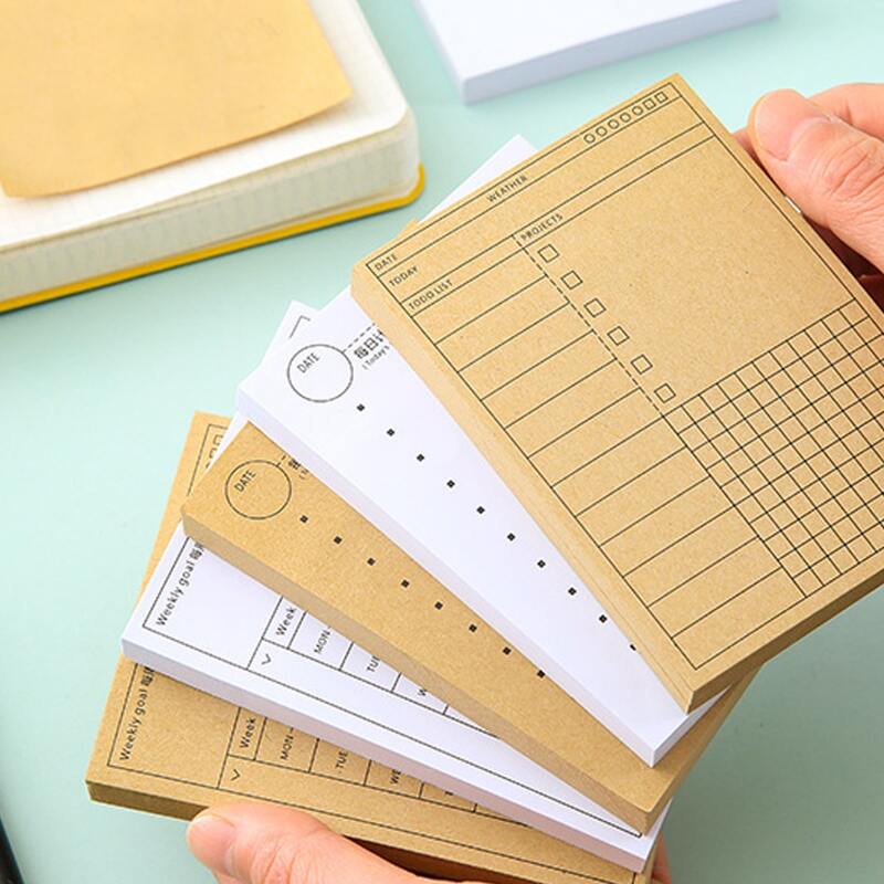 

1pc Random Color Daily Plan Sticky Note, Multicolor