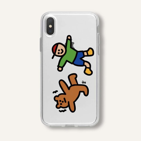 

Чехол для iPhone с мультипликационным принтом, Прозрачный