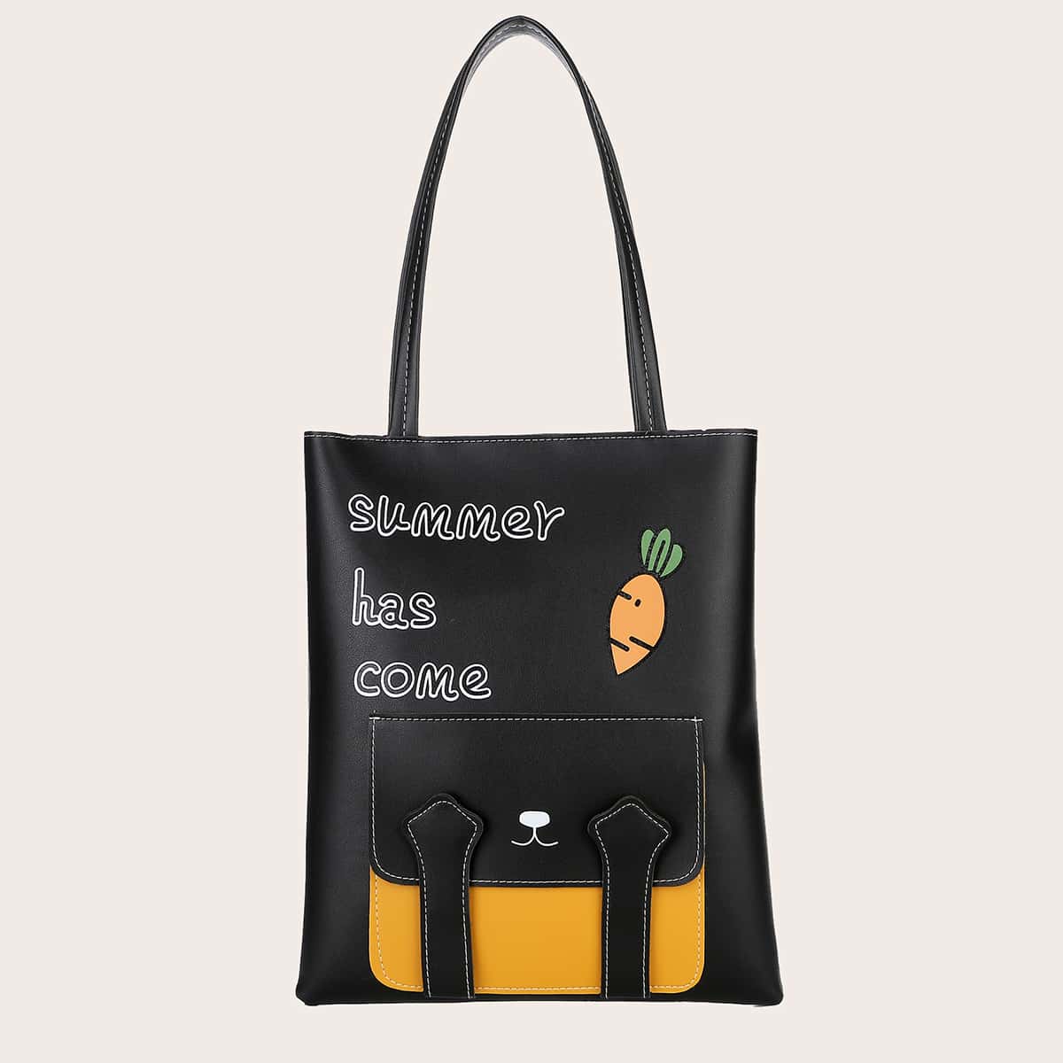 Image of Carrot & Letter Graphic Tote Bag
