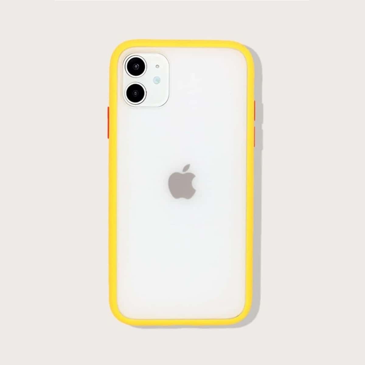 

Contrast Frame Clear iPhone Case, Yellow