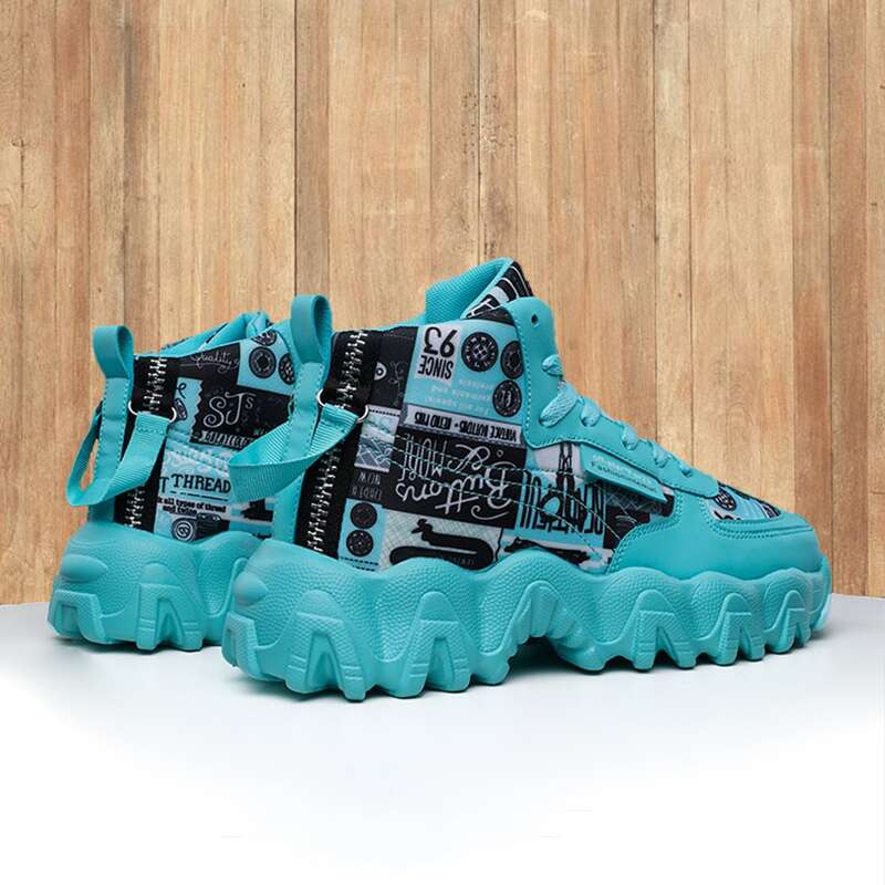 

Guys High Top Graphic Sneakers, Mint blue
