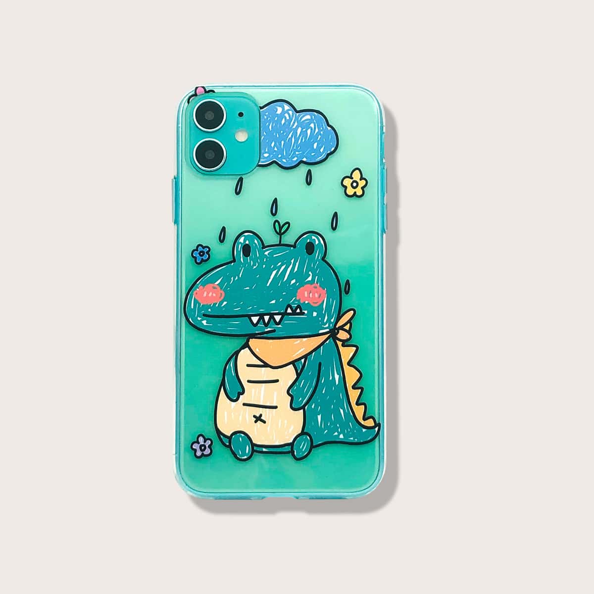 

Cartoon Dinosaur iPhone Case, Green