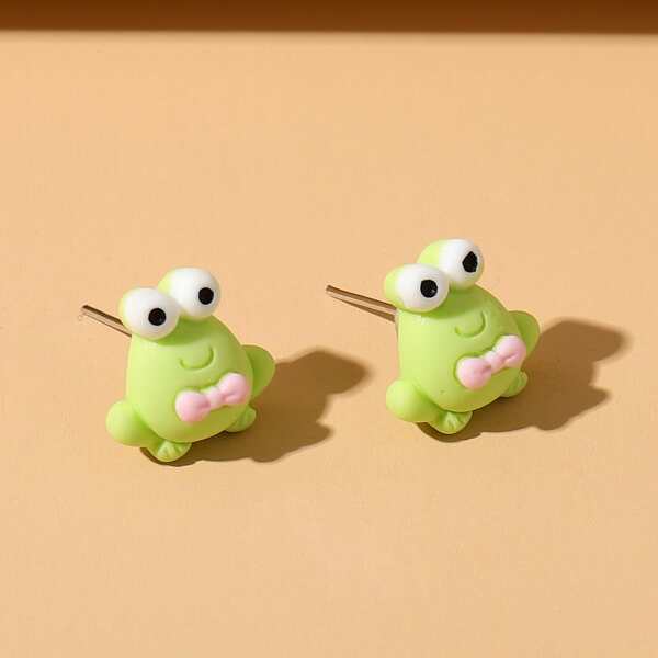 

Frog Decor Stud Earrings, Green