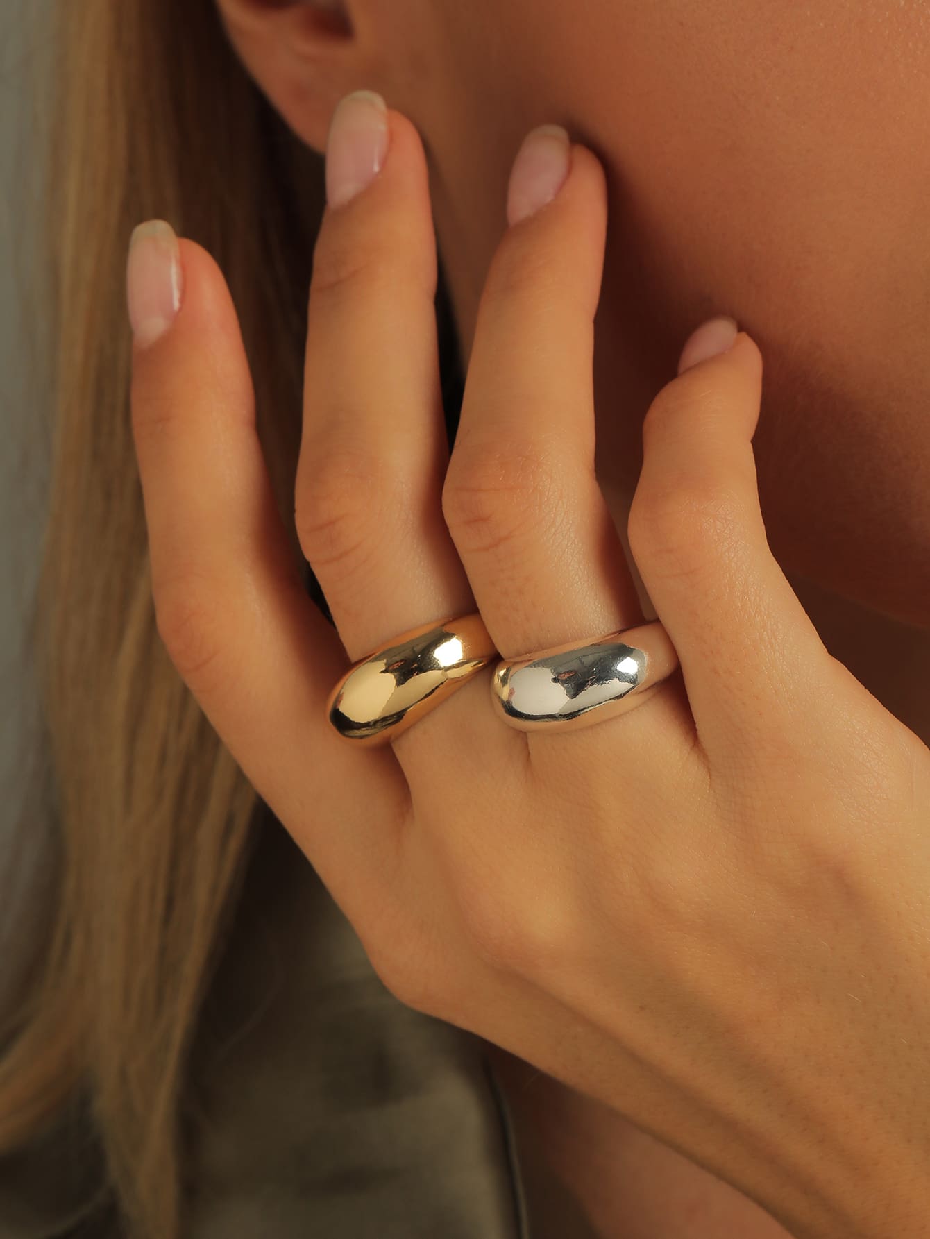 2 chiếc nhẫn tròn đơn giản - Nhiều màu - Xem 1