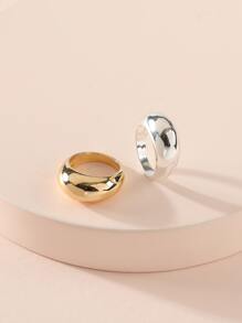 2 chiếc nhẫn tròn đơn giản - Nhiều màu - Xem 2