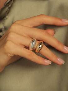 2 chiếc nhẫn tròn đơn giản - Nhiều màu - Xem 3