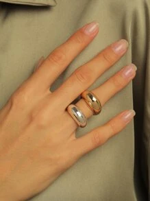 2 chiếc nhẫn tròn đơn giản - Nhiều màu - Xem 4