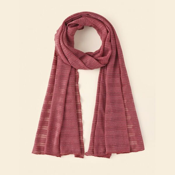 

Striped Pattern Scarf, Red